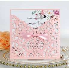 Bowknot Invitation Card Off-white Wedding Invitation Laser Cut Paper